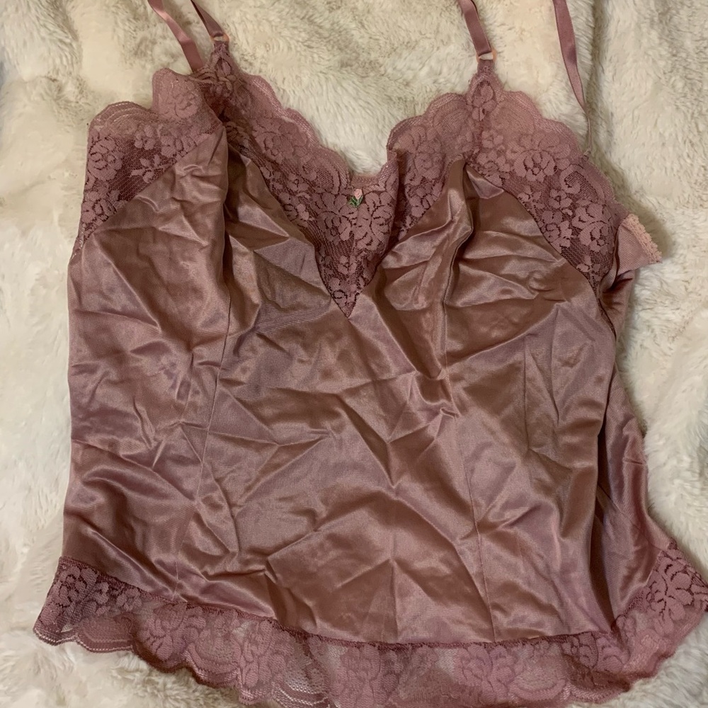 satin pink sleepwear tank